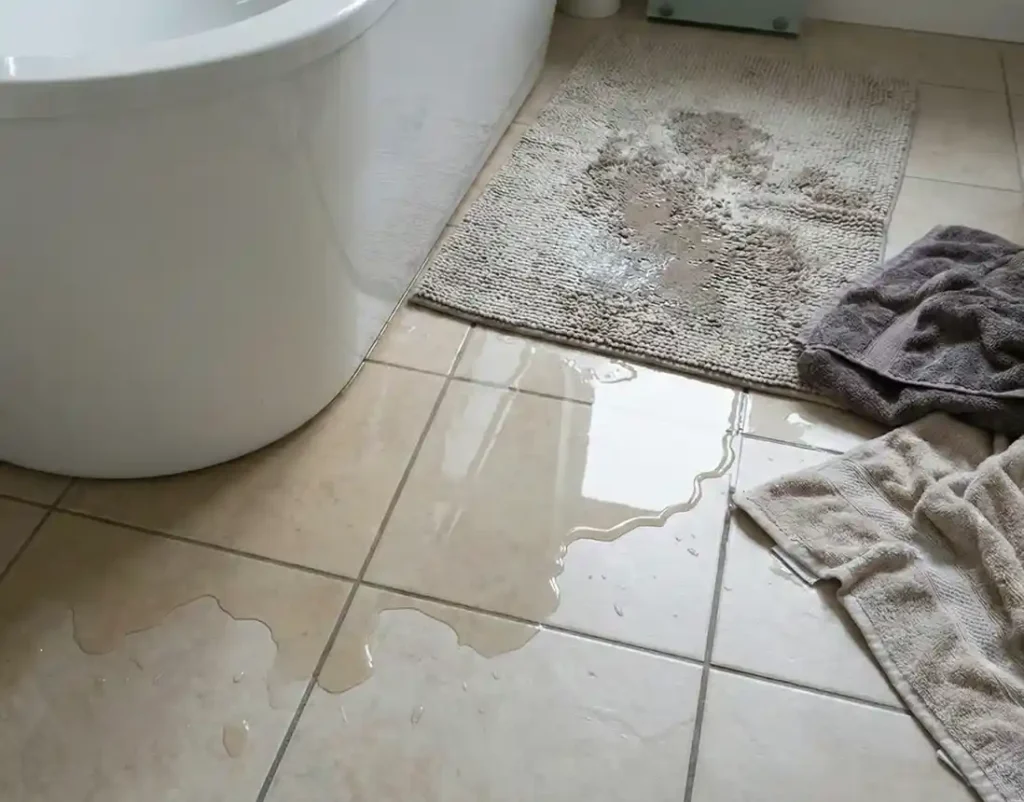 تسربات المياه والرطوبة في الحمامات التي تجذب حشرة السمك الفضي