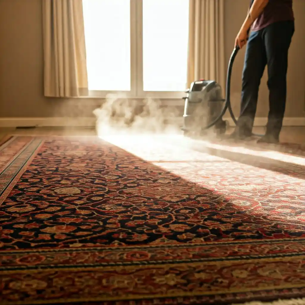 استخدام ماكينة تنظيف السجاد بالبخار في غرف المعيشة
