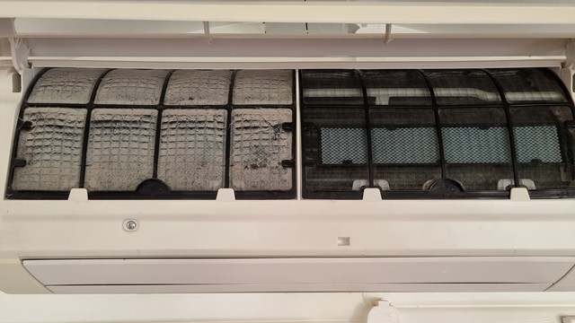 انسداد فلاتر المكيف بالأتربة والغبار مما يؤدي لضعف التبريد وزيادة الفاتورة