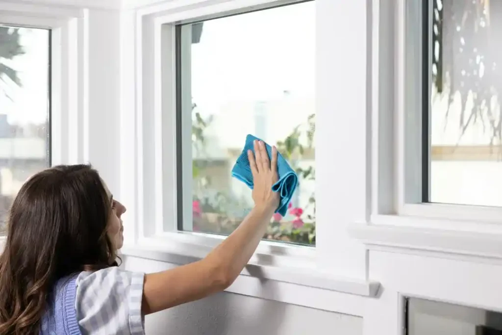تلميع زجاج النوافذ وإزالة الغبار في المنازل السعودية