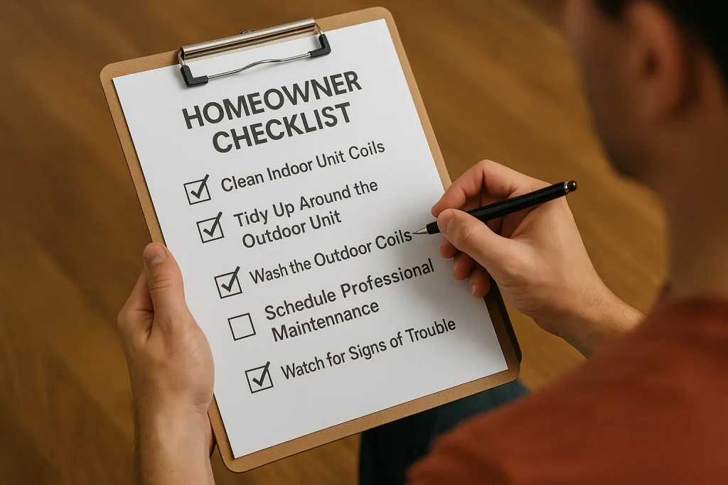 قائمة فحص صيانة التكييف المنزلي لمتابعة أداء المكيفات
