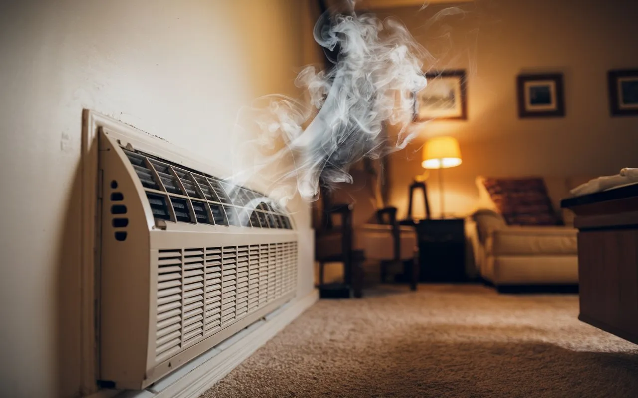 خروج دخان من المكيف نتيجة ماس كهربائي أو عطل خطير